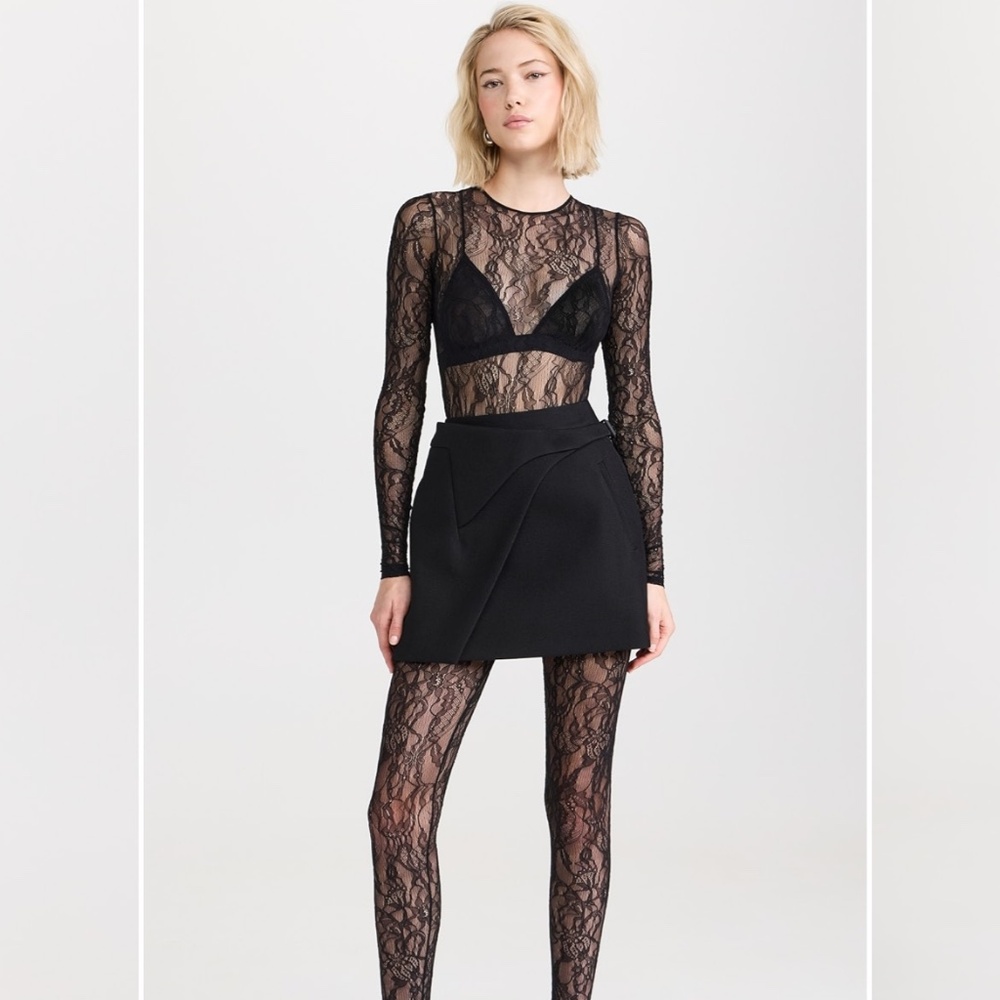 Women's Black Closet. Nyc Lace Thong Bodysuit - Picture 2 of 8